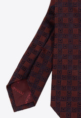 Salvatore Ferragamo Gancini Jacquard Silk Tie Bordeaux 350991 4 VIGO7J 774137-F BORDEAUX