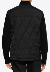 Moschino Logo Print Quilted Jacket Black 242ZR A0624 7017-1555