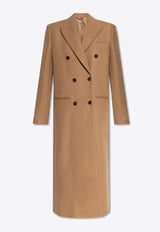 Stella McCartney Notched-Lapel Long Wool Coat Beige 660087 3CU850-2745