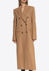 Stella McCartney Notched-Lapel Long Wool Coat Beige 660087 3CU850-2745