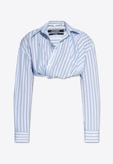 Jacquemus La Bahia Striped Button-Up Shirt Blue 243SH042 1140-3FE