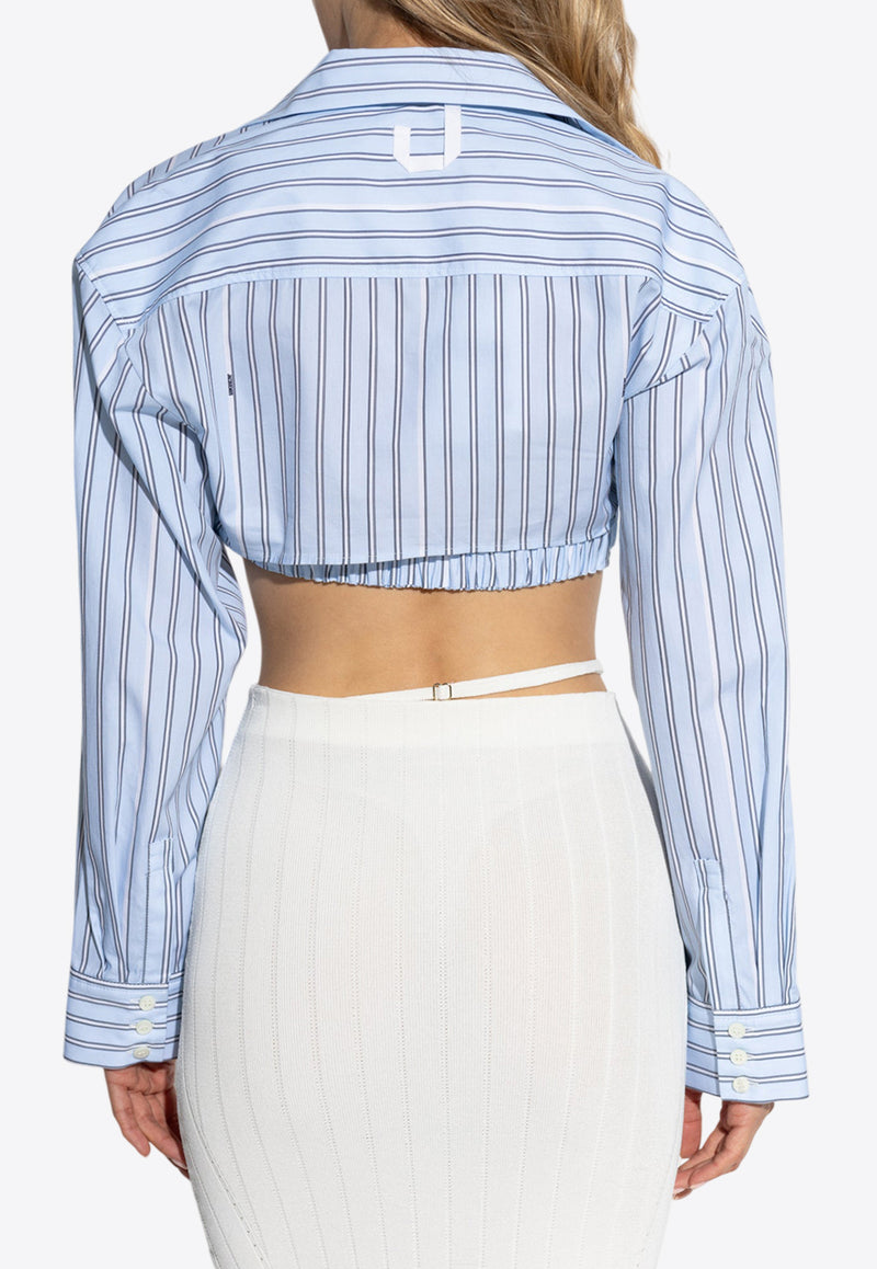 Jacquemus La Bahia Striped Button-Up Shirt Blue 243SH042 1140-3FE