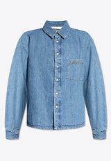 Jacquemus La Boulanger Logo-Embroidered Denim Shirt Blue 245DE034 1521-33C