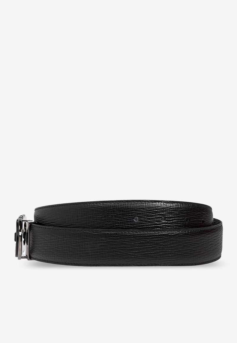 Salvatore Ferragamo Gancini Reversible Leather Belt Black 67A254 DOUBLE ADJUS 770682-NERO