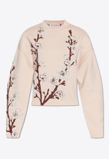 Alexander McQueen Floral Blossom Long-Sleeved Sweater Pink 798366 Q1BAX-6116