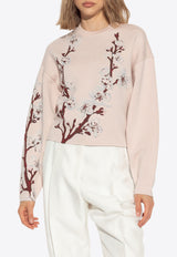 Alexander McQueen Floral Blossom Long-Sleeved Sweater Pink 798366 Q1BAX-6116