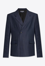 Jacquemus La Melo Double-Breasted Blazer Blue 246JA039 1359-390