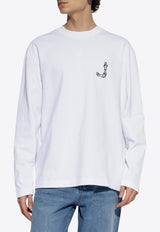 Jacquemus Le Merù Embroidered Long-Sleeved T-shirt White 246JS152 2125-100