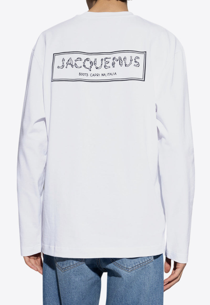 Jacquemus Le Merù Embroidered Long-Sleeved T-shirt White 246JS152 2125-100