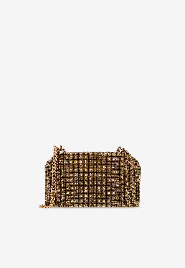 Stella McCartney All-Over Crystal Falabella Shoulder Bag Gold 7B0101 WP0439-2000