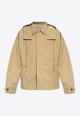 Bottega Veneta Button-Up Blouson Jacket Beige 785253 V4D70-9233