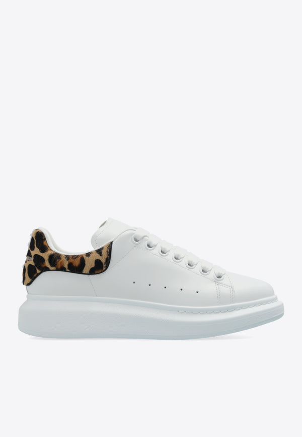 Alexander McQueen Oversized Leather Sneakers White 718139 WIFTI-9316