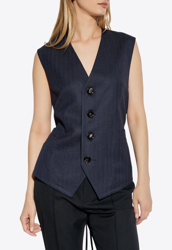 Bottega Veneta Striped Wool Vest Blue 794207 V36K0-1155