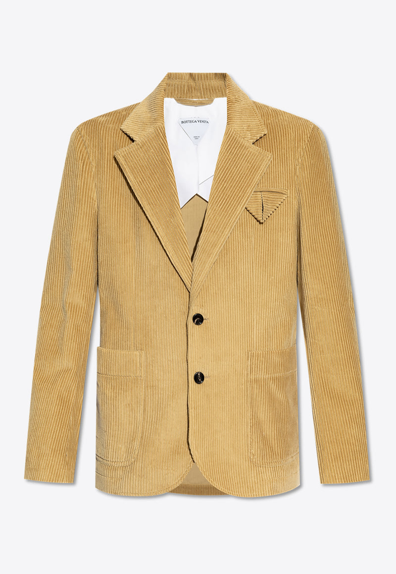 Bottega Veneta Single-Breasted Corduroy Blazer Beige 793794 V4CY0-1434