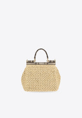 Dolce & Gabbana Medium Sicily Woven-Raffia Shoulder Bag Beige BB6003 A2Y84-8B134