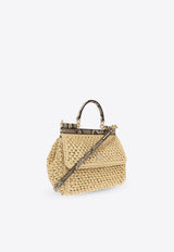 Dolce & Gabbana Medium Sicily Woven-Raffia Shoulder Bag Beige BB6003 A2Y84-8B134