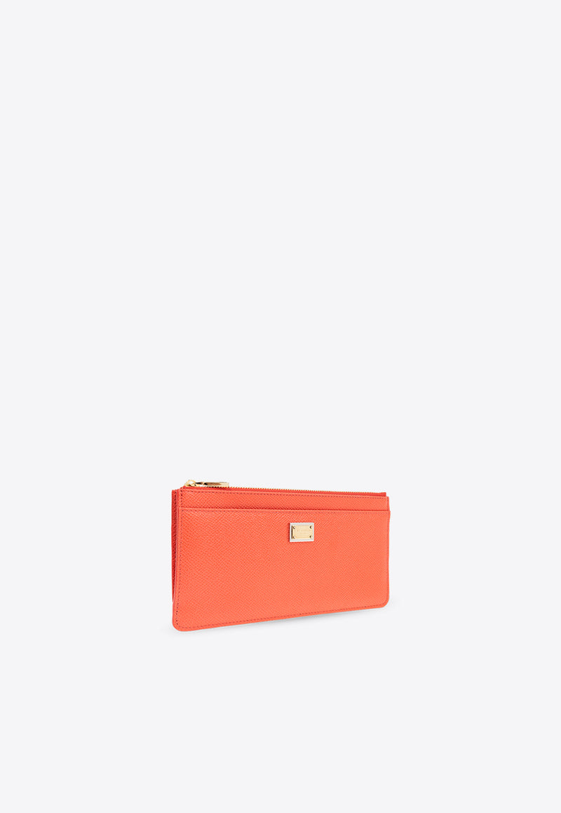 Dolce & Gabbana Large Logo Tag Leather Cardholder Red BI1265 A1001-87550