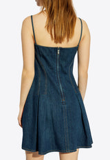 Alexander McQueen Flared Denim Mini Dress Blue 797950 QMACU-4297