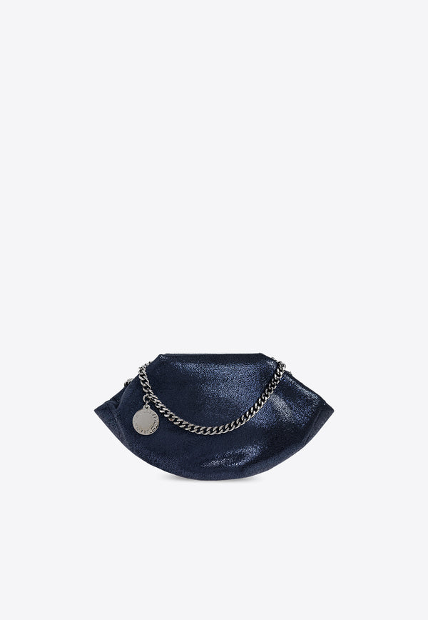 Stella McCartney Eco Shiny Clutch Bag with Chain Navy 7B0078 W9056-4101