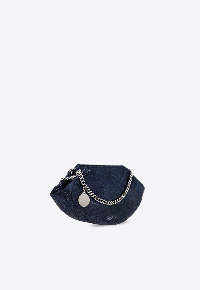 Stella McCartney Eco Shiny Clutch Bag with Chain Navy 7B0078 W9056-4101