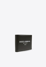 Dolce & Gabbana Bi-Fold Logo Print Leather Wallet Black BP1321 AN244-HXII7