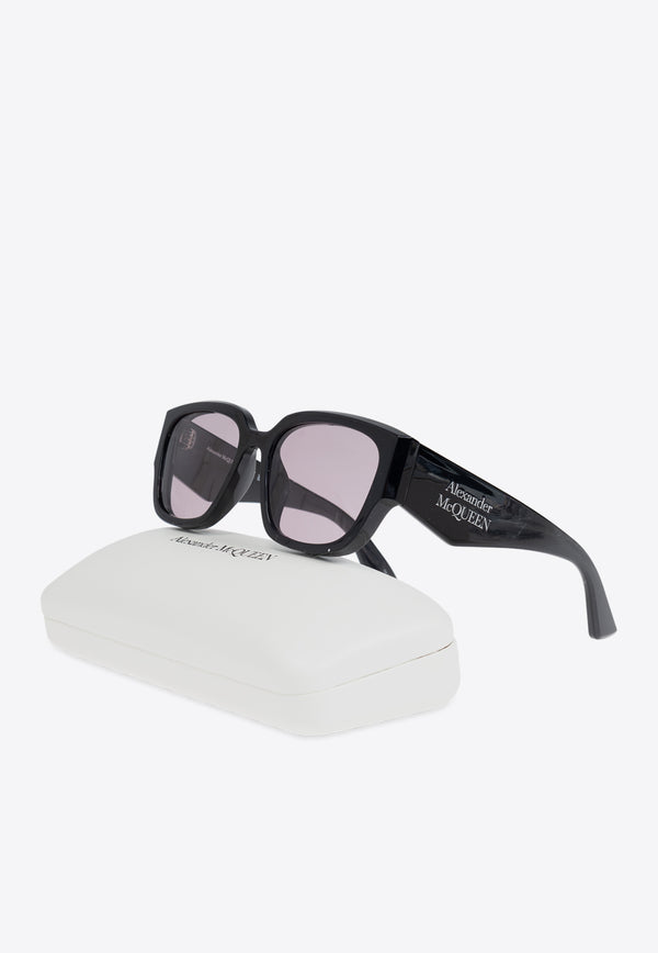 Alexander McQueen Engraved-Logo Sunglasses Purple 803379 J0749-1045