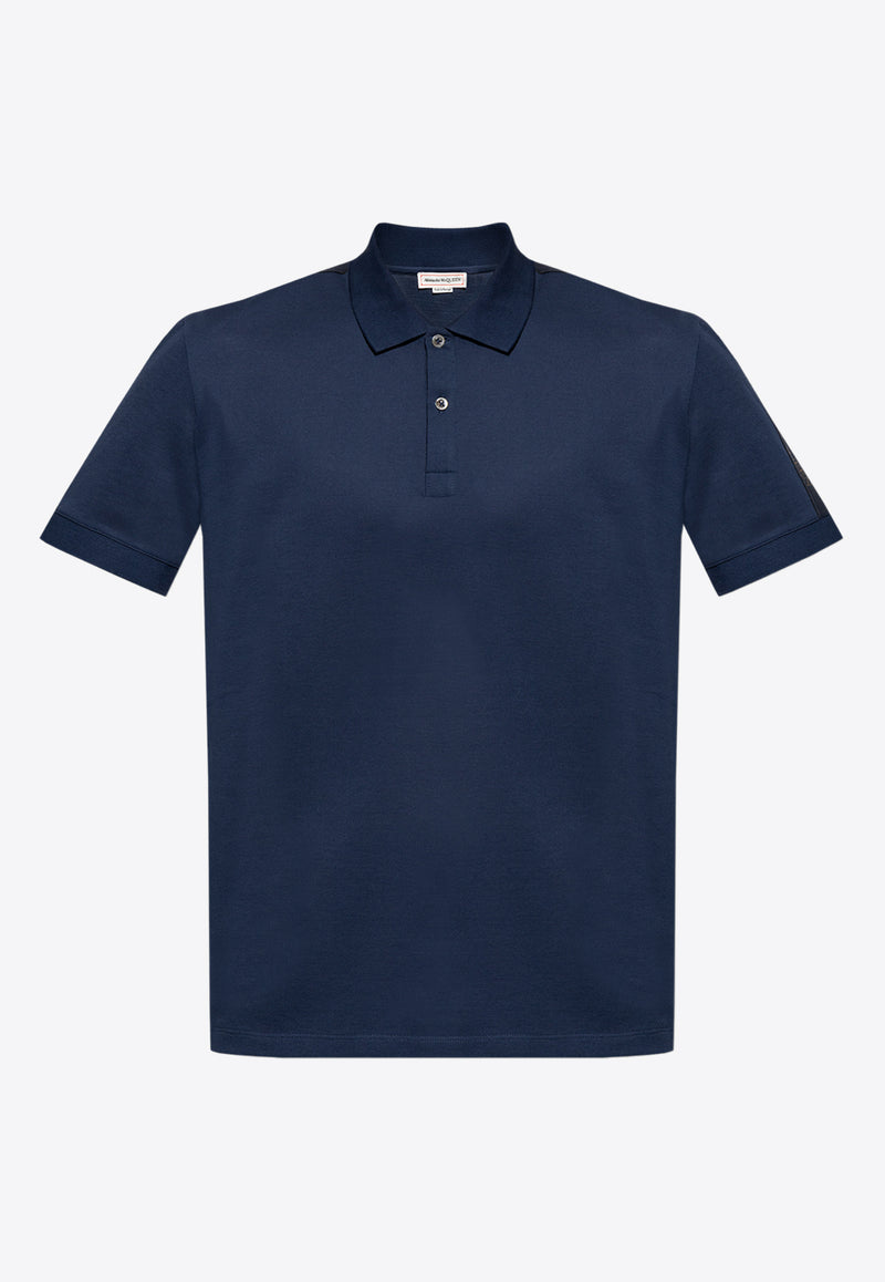 Alexander McQueen Short Sleeved Polo T-shirt Blue 794696 QXAAO-0437