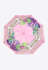 Moschino Graphic Print Umbrella Pink 8862 OPENCLOSEN-PINK