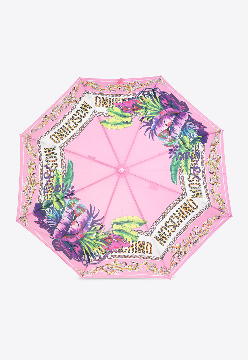 Moschino Graphic Print Umbrella Pink 8862 OPENCLOSEN-PINK