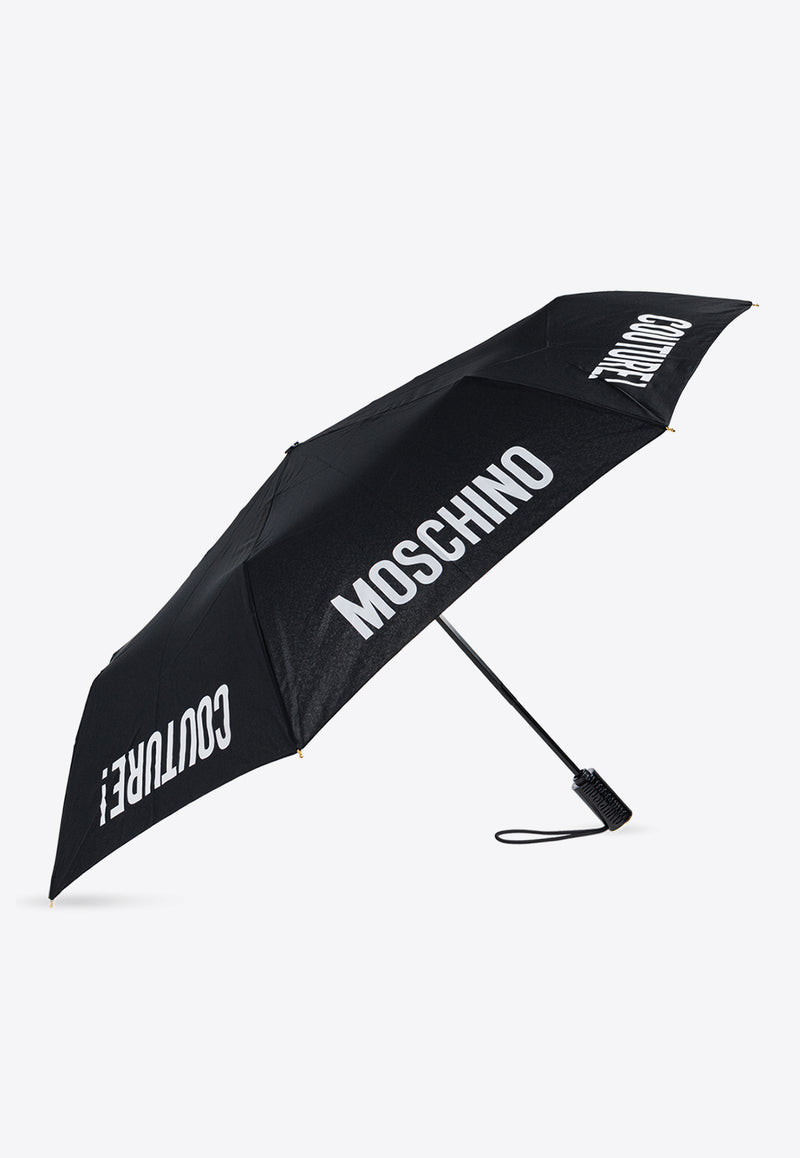 Moschino Contrasting Logo Umbrella Black 8983 OPENCLOSEA-BLACK