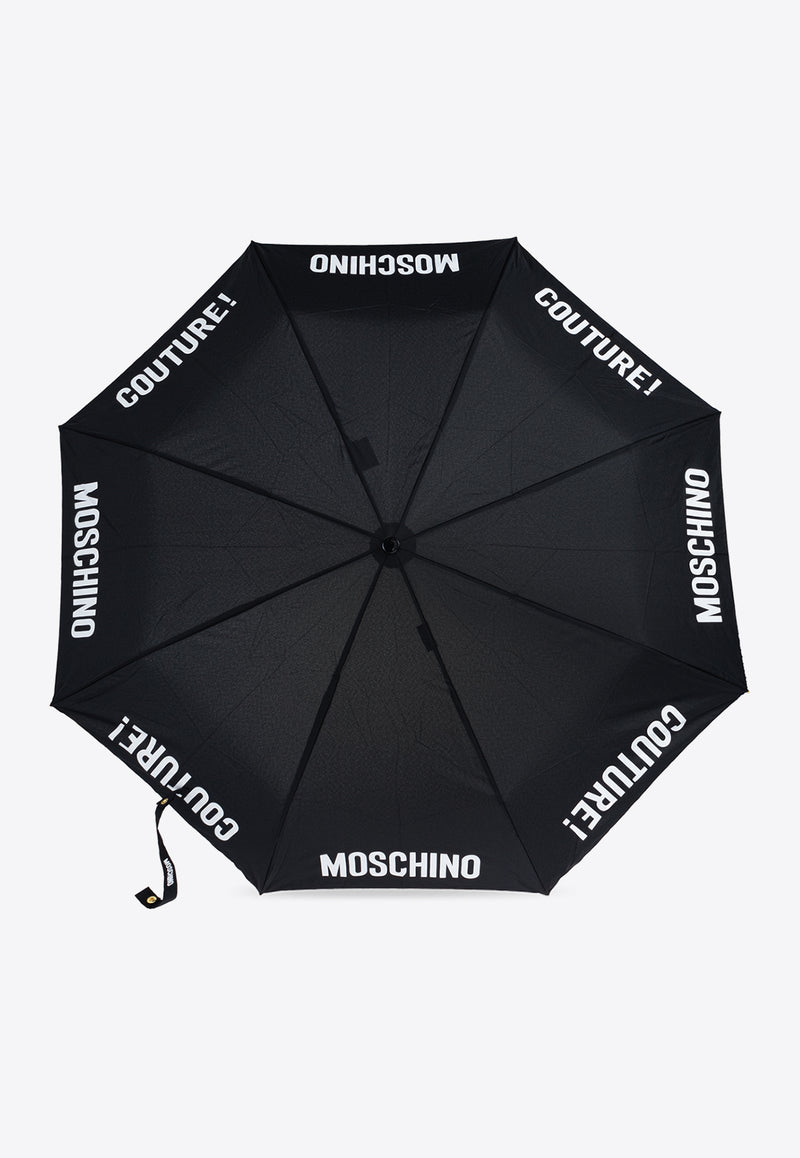 Moschino Contrasting Logo Umbrella Black 8983 OPENCLOSEA-BLACK