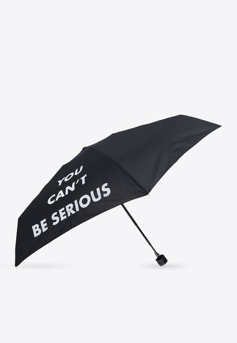 Moschino You Can't Be Serious Printed Umbrella Black 8985 SUPERMINIA-BLACK