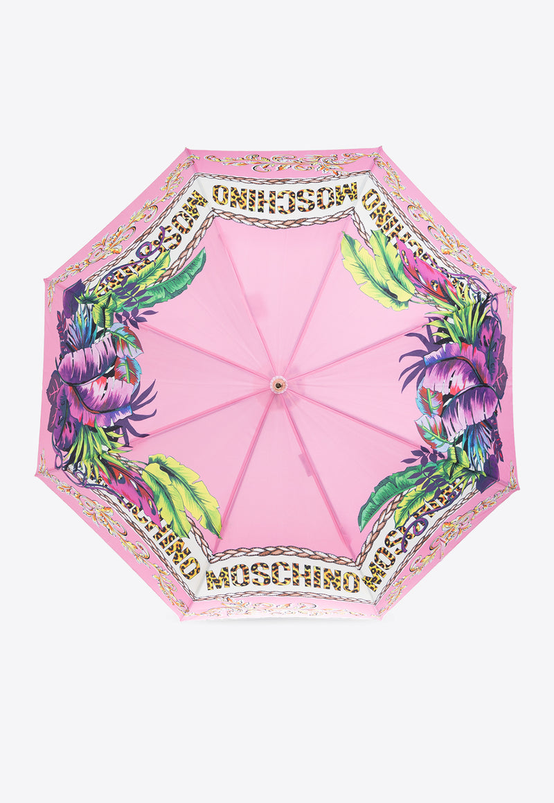 Moschino Graphic Print Classic Umbrella Pink 8862 63AUTON-PINK