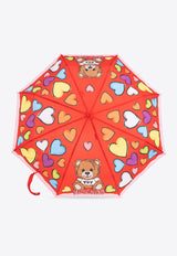 Moschino Printed Heart Umbrella Red 8587 OPENCLOSEC-RED