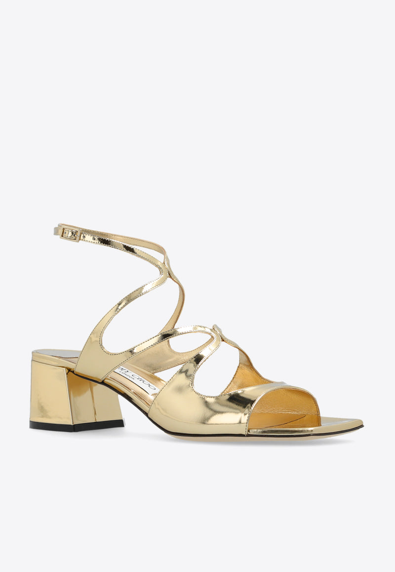 Jimmy Choo Azilia 45 Leather Sandals Gold AZILIA 45 QUI-GOLD