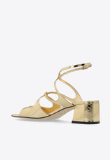 Jimmy Choo Azilia 45 Leather Sandals Gold AZILIA 45 QUI-GOLD