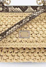 Dolce & Gabbana Small Sicily Woven-Raffia Shoulder Bag Beige BB7116 A2Y84-8B134