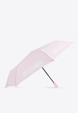 Moschino Contrasting Logo Umbrella Pink 8983 OPENCLOSEN-PINK