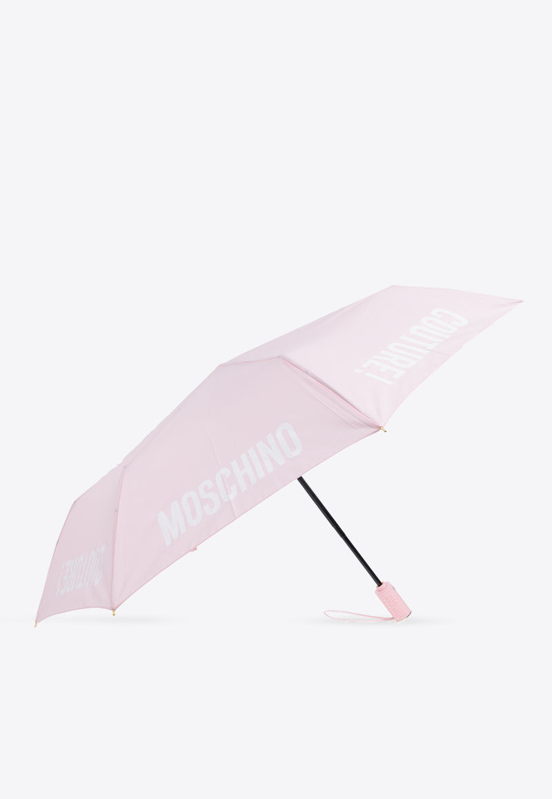 Moschino Contrasting Logo Umbrella Pink 8983 OPENCLOSEN-PINK