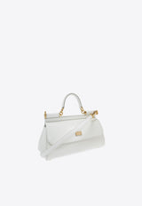 Dolce & Gabbana Elongated Sicily Leather Top Handle Bag White BB7652 A1037-80002