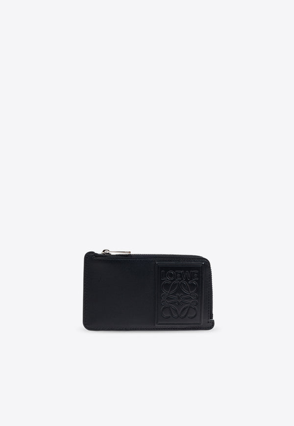 Loewe Logo-Patch Leather Coin Cardholder Black C565Z40X03 0-BLACK