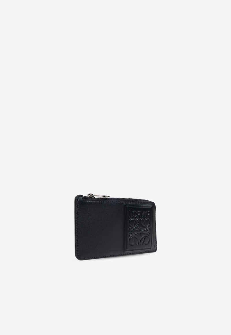 Loewe Logo-Patch Leather Coin Cardholder Black C565Z40X03 0-BLACK