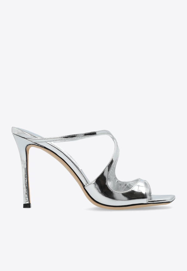 Jimmy Choo Anise 95 Leather Mules Silver ANISE 95 QUI-SILVER