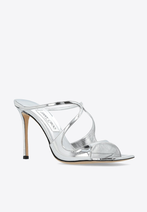 Jimmy Choo Anise 95 Leather Mules Silver ANISE 95 QUI-SILVER