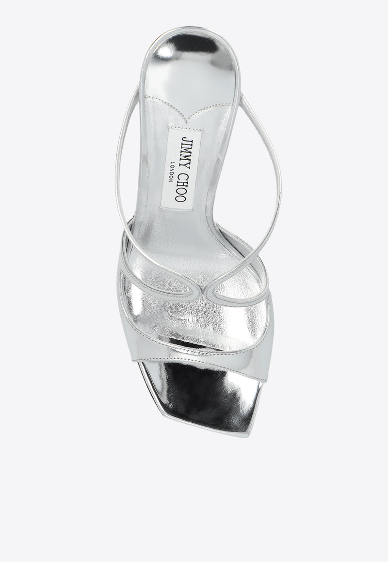 Jimmy Choo Anise 95 Leather Mules Silver ANISE 95 QUI-SILVER