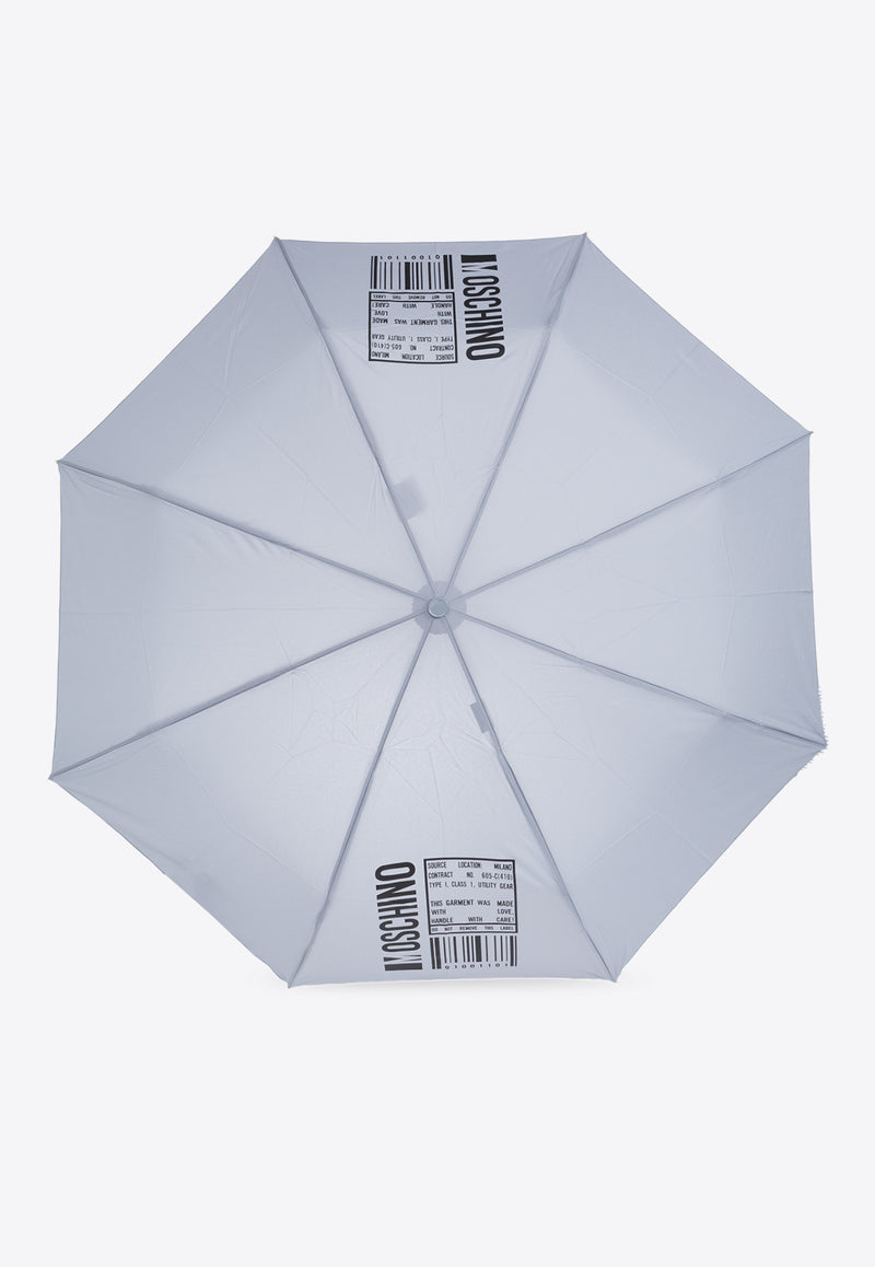 Moschino Bar-Code Print Umbrella Gray 8941 OPENCLOSEL-GREY