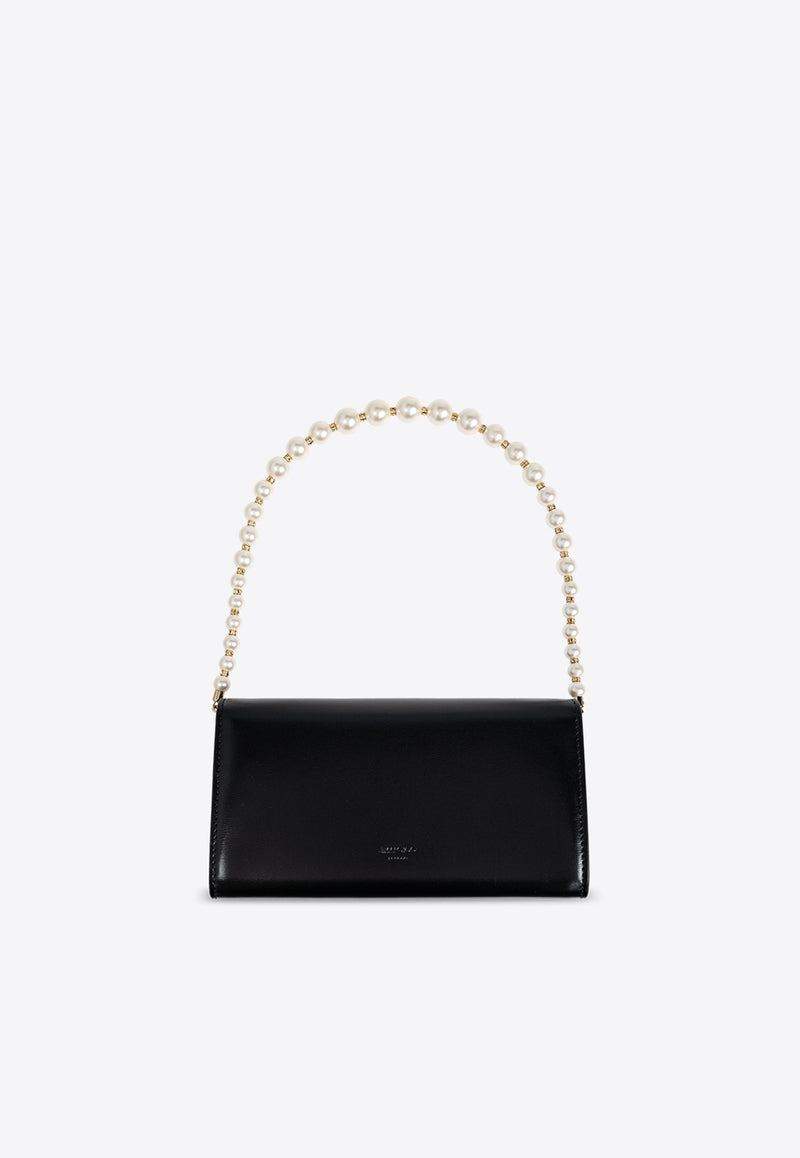 Jimmy Choo Avenue Logo-Plaque Clutch with Chain Black AVENUE WALLET CHAIN RAM-BLACK LIGHT GOLD