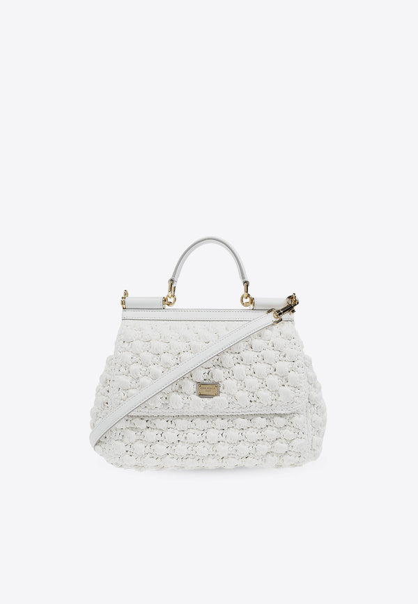 Dolce & Gabbana Large Sicily Woven-Raffia Shoulder Bag White BB6002 AY208-89642