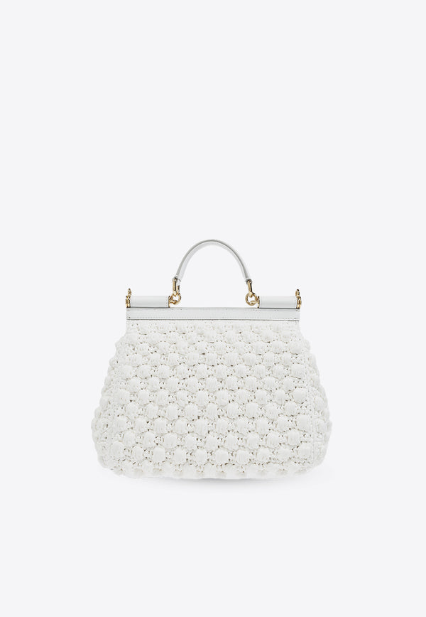 Dolce & Gabbana Large Sicily Woven-Raffia Shoulder Bag White BB6002 AY208-89642