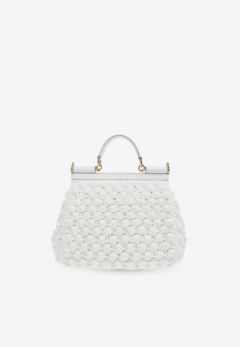 Dolce & Gabbana Large Sicily Woven-Raffia Shoulder Bag White BB6002 AY208-89642